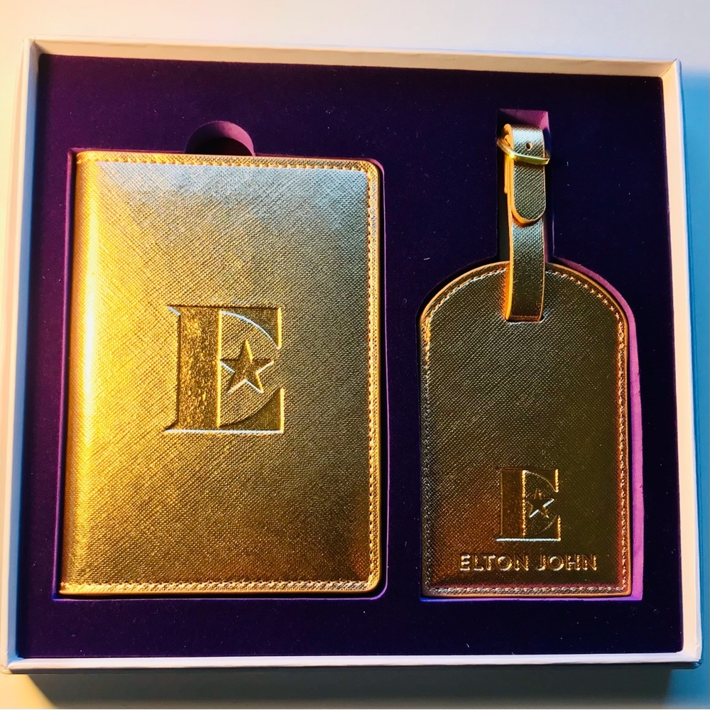 Elton John Collectible Swag: Passport Case and Travel Tag